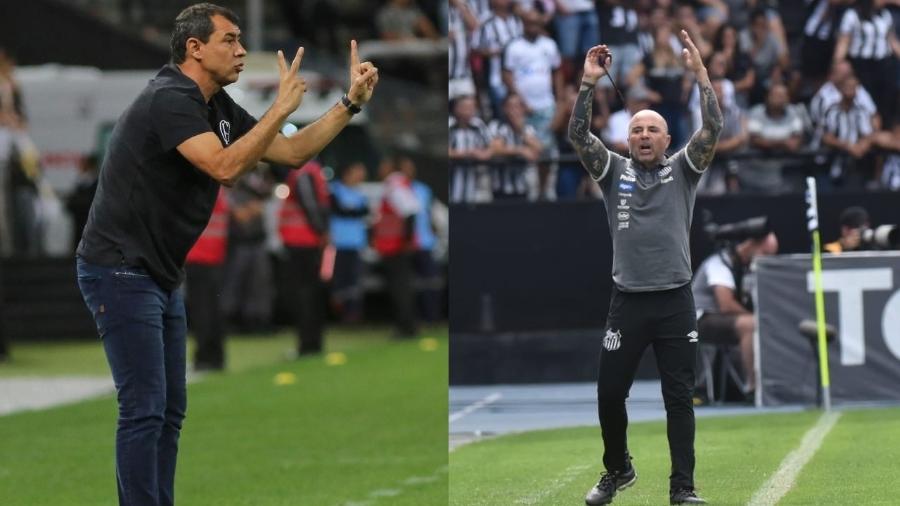 Carille e Sampaoli voltam a duelar em clássico Santos e Corinthians - Estadão Conteúdo e Ivan Storti/Santos FC
