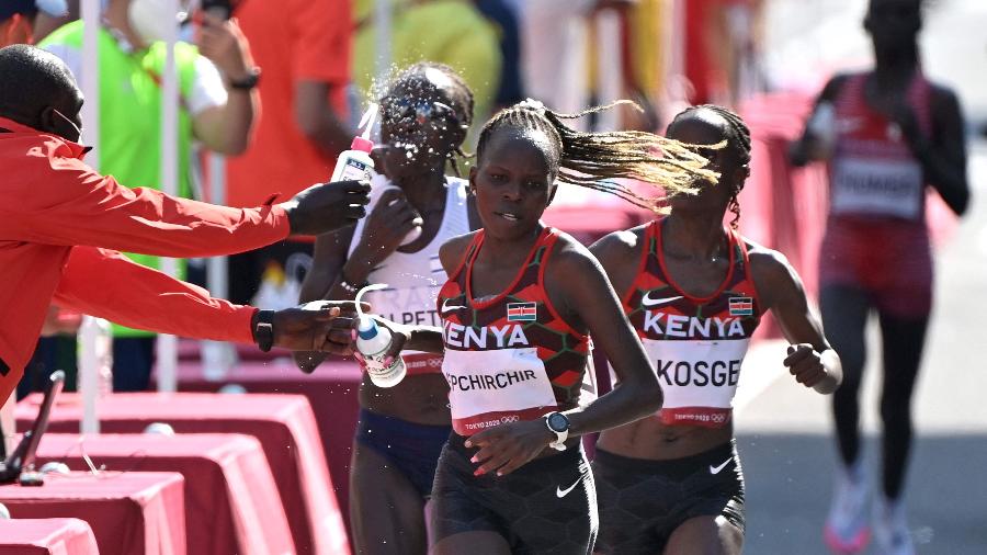 Queniana Peres Jepchirchir venceu a maratona feminina das Olimpíadas de Tóquio - Charly TRIBALLEAU / AFP