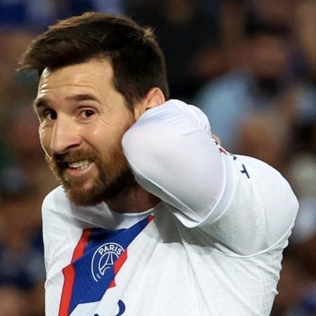 Lionel Messi durante jogo do PSG contra o Strasbourg - Xavier Laine/Getty Images