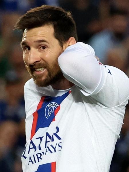 Lionel Messi durante jogo do PSG contra o Strasbourg - Xavier Laine/Getty Images