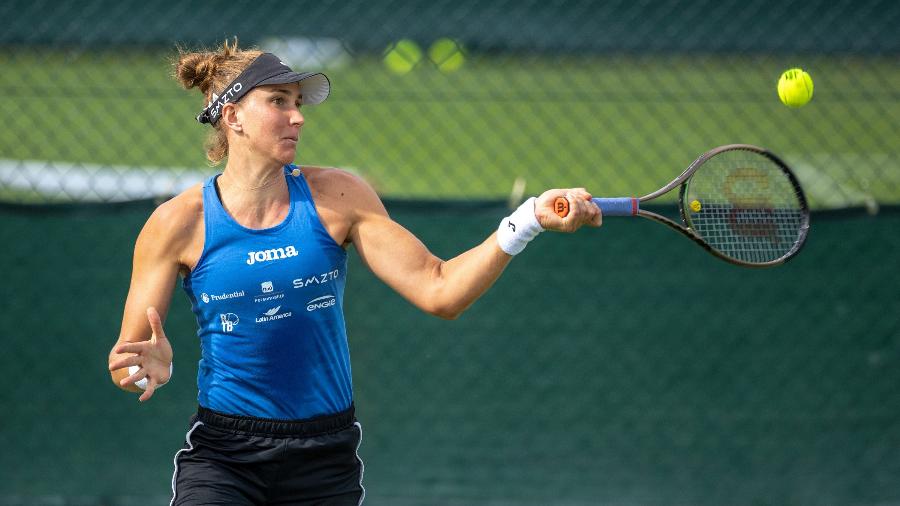 Beatriz Haddad Maia treina em Wimbledon para o torneio de 2023 - Getty Images