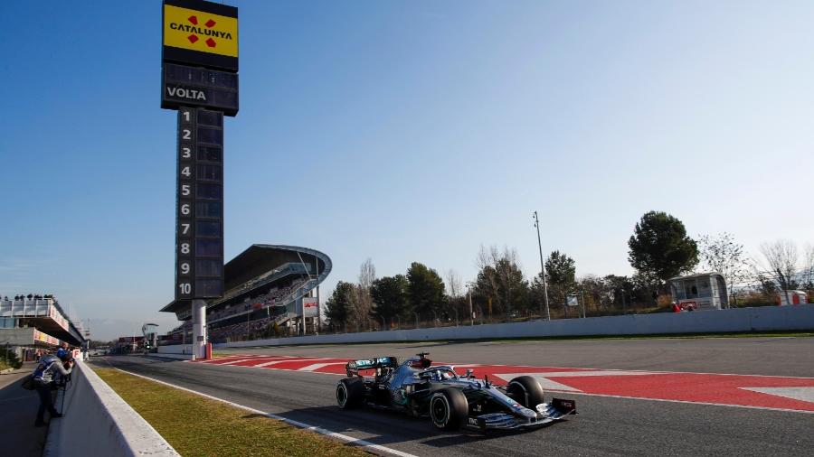 Bottas fechou o dia com 1min15s732 e ficou perto do recorde de 1min15s406 estabelecido nos treinos do GP da Espanha de 2019 - Divulgação/Mercedes/LAT