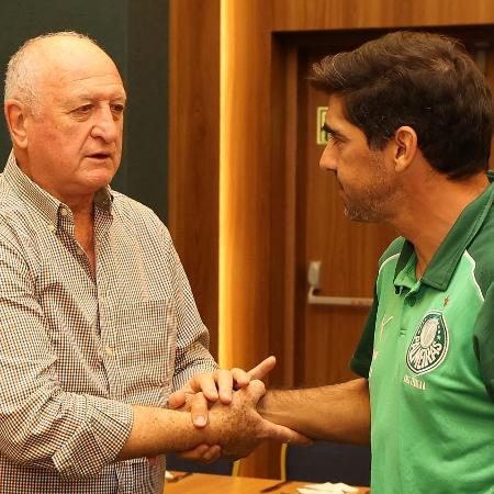 Felipão e Abel Ferreira se encontraram antes de jogo do PAlmeiras contra o Inter, no Brasileirão 2024