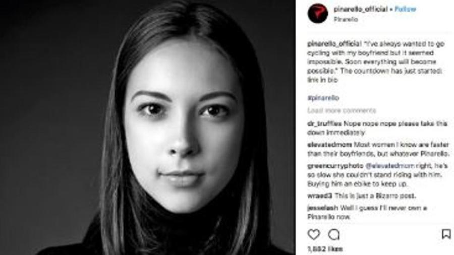 Post no Instagram da empresa de bicicletas Pinarello, que foi acusado de ser sexista - Reprodução/Instagram