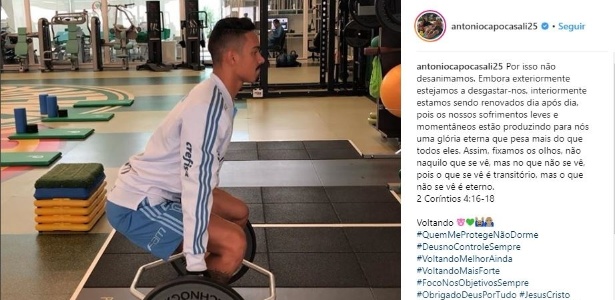 Antônio Carlos publicou foto nesta terça-feira de treino no Palmeiras - Reprodução/Instagram