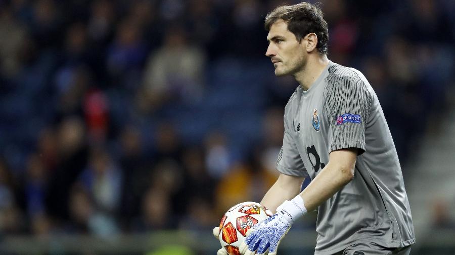 O ex-goleiro do Porto Iker Casillas, durante jogo pela Liga dos Campeões - VI-Images/VI-Images via Getty Images