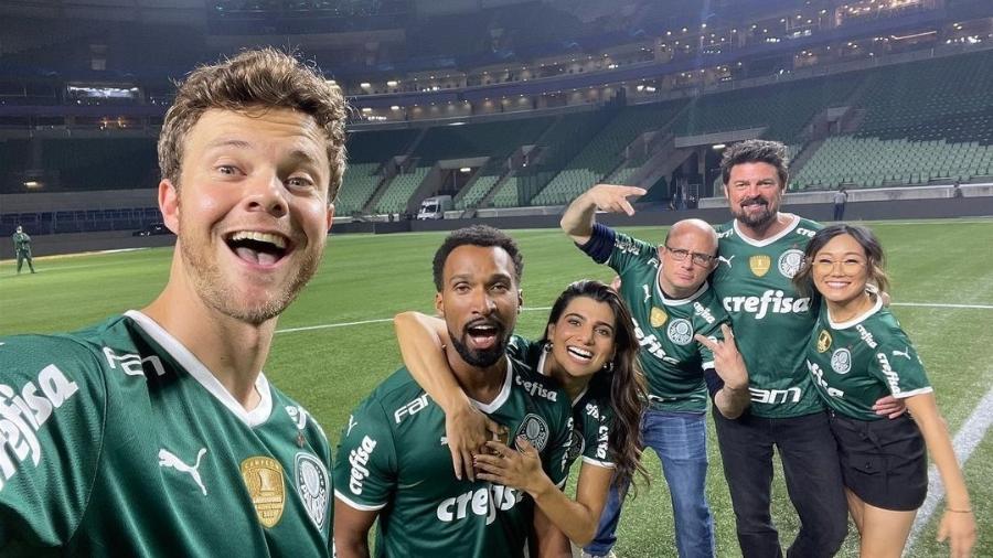 Elenco "The Boys" faz selfie no Allianz Parque após vitória do Palmeiras na Libertadores - Reprodução