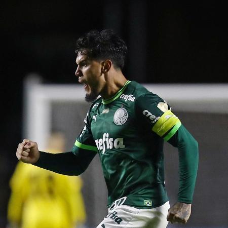 Gustavo Gómez comemora gol marcado pelo Palmeiras contra o Cerro Porteño na Libertadores - REUTERS/Carla Carniel