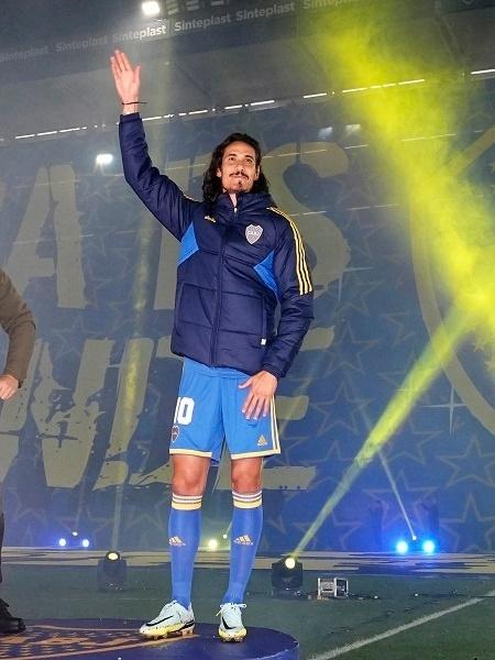 Cavani durante sua apresentação no Boca Juniors