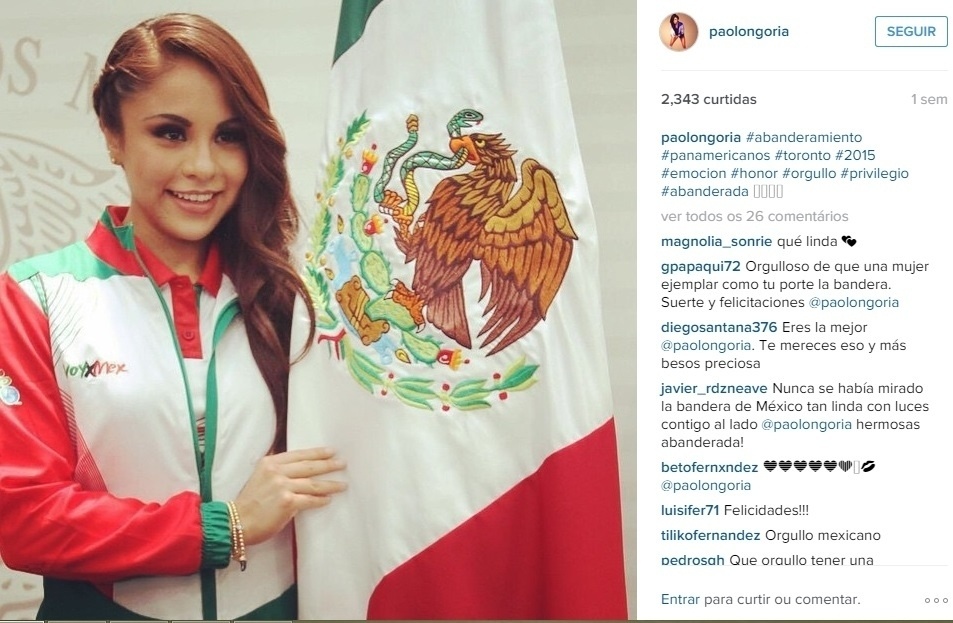 Ela foi porta-bandeiras do país nos Jogos Pan-Americanos