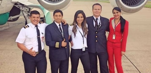 Tripulantes do avião da Lamia, que caiu com o elenco da Chapecoense  - Reprodução/Facebook 