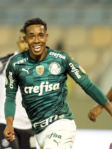 Kevin, do Palmeiras, comemorando gol pelos profissionais do Palmeiras - ALEX SILVA/ESTADÃO CONTEÚDO