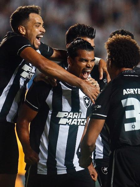 Jogadores do Botafogo comemoram gol contra o Brasiliense pela segunda fase da Copa do Brasil - Vitor Silva/Botafogo