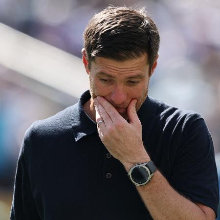 Xabi Alonso, técnico do Real Madrid, durante jogo contra o PSG no Mundial Xabi Alonso, técnico do Real Madrid, durante jogo contra o PSG no Mundial