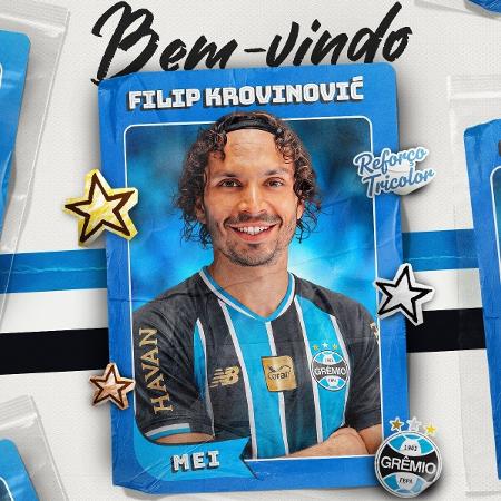 Grêmio anuncia a contratação do croata Filip Krovinovic