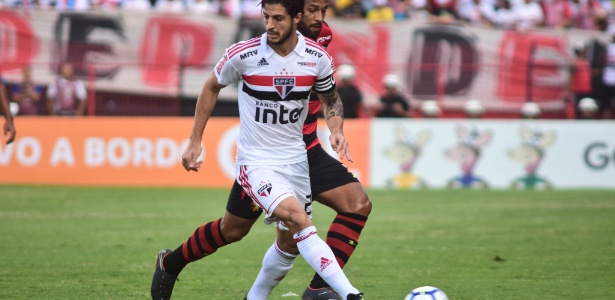 Hudson em ação pelo São Paulo durante jogo contra o Sport - Paulo Paiva/AGIF