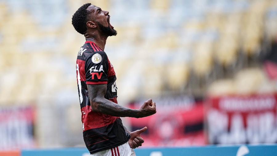 Gérson celebra gol marcado no duelo entre Flamengo e Santos - André Mourão/FOTO FC/UOL