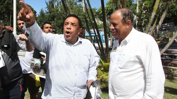 Agnaldo Timóteo com Carlos Alberto Torres, o Capitão do Tri, em General Severiano, sede do Botafogo - Vitor Silva /SSPress - Vitor Silva /SSPress