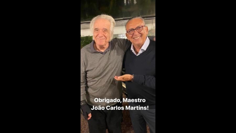 Maestro João Carlos Martins ao lado de Galvão Bueno - Reprodução/Instagram