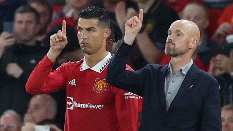 Cristiano Ronaldo entrou em campo nos minutos finais de Manchester United x Liverpool - Phil Noble/Reuters - Phil Noble/Reuters