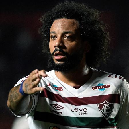 Marcelo em ação durante Argentinos Juniors x Fluminense, confronto da Libertadores