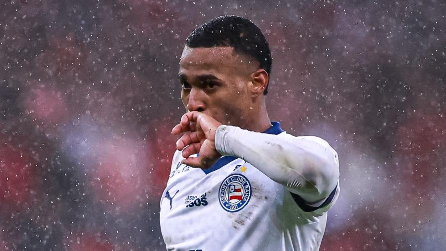 Jean Lucas comemora gol do Bahia Jean Lucas comemora gol do Bahia