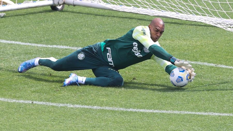 Jailson, goleiro do Palmeiras, durante treino na Academia de Futebol - Cesar Greco