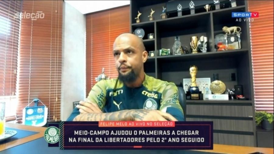 Felipe Melo aponta Palmeiras como "patinho feio" na final da Libertadores - Reprodução/SporTV