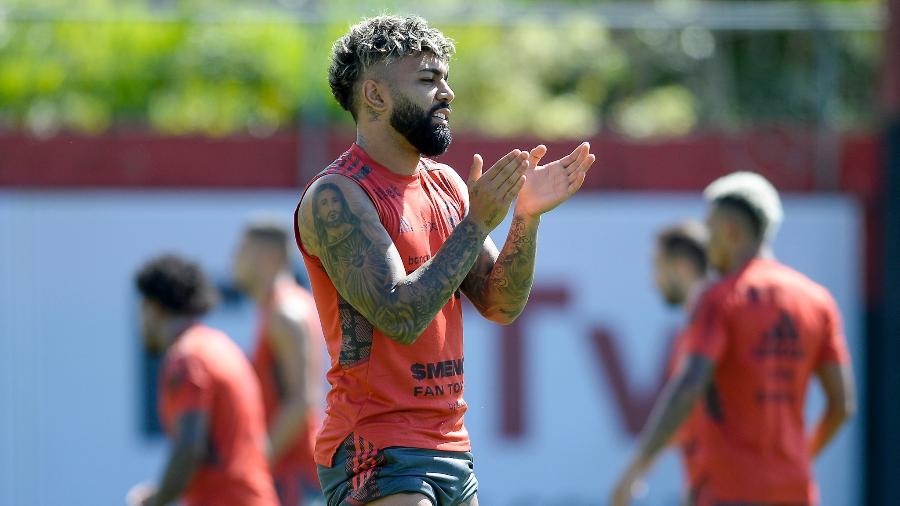 Gabigol no treino do Flamengo - Marcelo Cortes/Flamengo