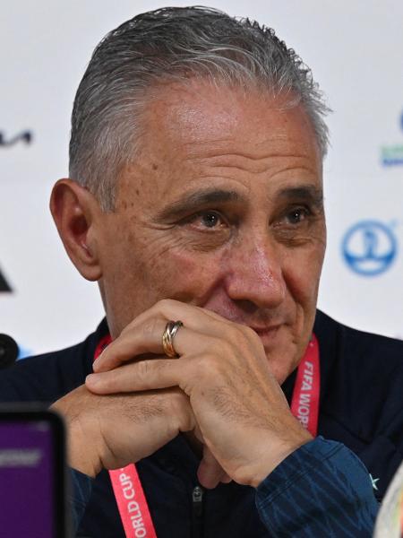 Tite durante coletiva de imprensa da seleção nesta quinta-feira (8) - Nelson Almeida/AFP