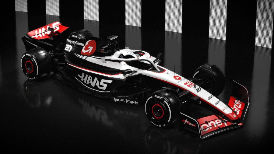 Haas foi a primeira equipe a revelar a pintura do carro para a temporada 2023 da Fórmula 1 - Divulgação/Haas