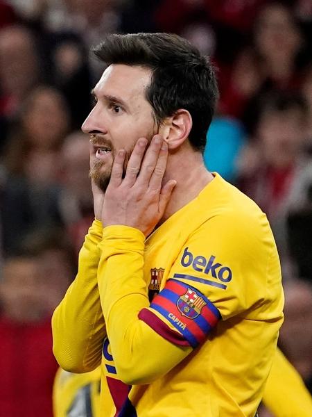 Messi lamenta após gol do Athletic Bilbao contra o Barcelona - REUTERS/Vincent West