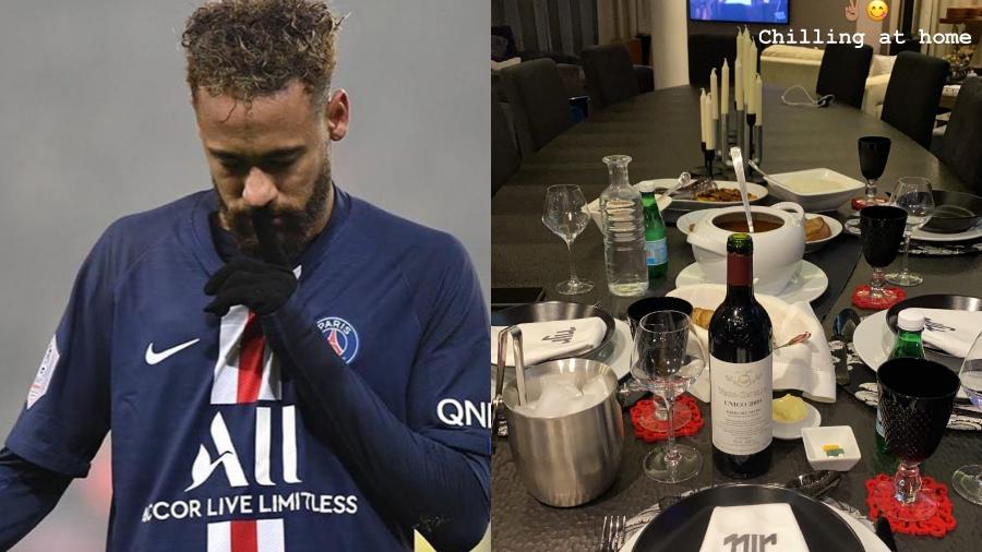 Neymar posta foto da janta no Carnaval: "Relaxando em casa" - Reprodução/Instagram