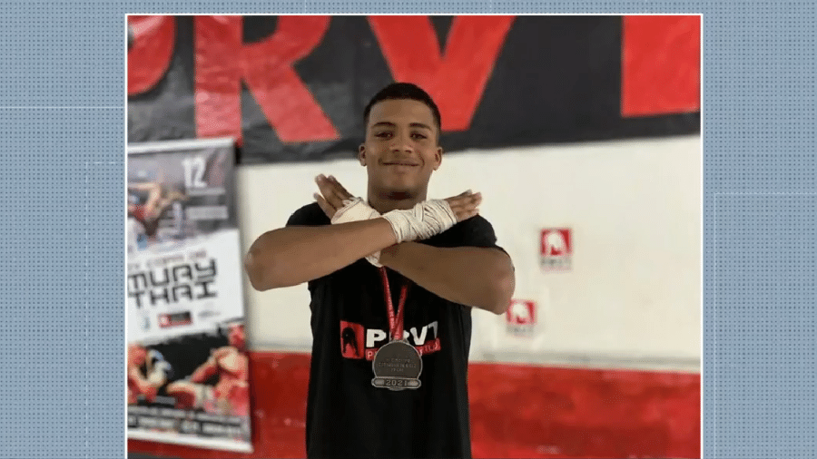 Vítor Reis de Amorim, jovem lutador de 19 anos, morreu em São Gonçalo, RJ - Reprodução/TV Globo