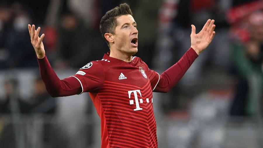 Robert Lewandowski, do Bayern de Munique, faz três gols em 11 minutos na Liga dos Campeões - CHRISTOF STACHE / AFP