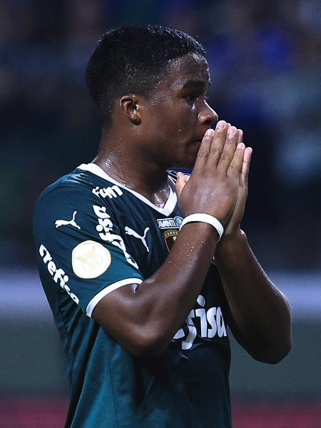 Endrick em ação pelo Palmeiras na partida contra o Coritiba, no Allianz Parque, pelo Campeonato Brasileiro - Ettore Chiereguini/AGIF
