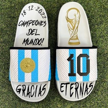Messi ganhou sandália de loja e pediu mais para os filhos - Instagram