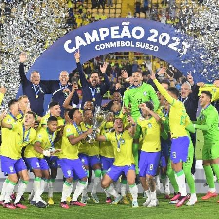 O Brasil é campeão do Sul-Americano Sub-20 pela 12ª vez - DANIEL MUNOZ / AFP