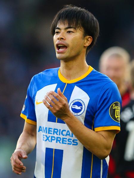 Kaoru Mitoma do Brighton durante partida da Premier League - Craig Mercer/MB Media/Getty Images