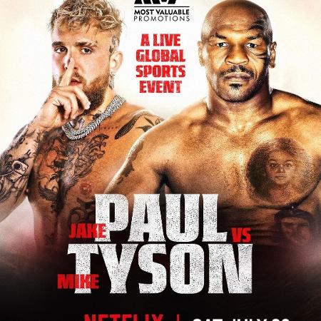 Pôster da luta entre Jake Paul e Mike Tyson