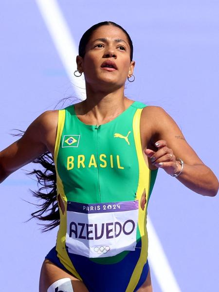 Ana Carolina Azevedo na prova dos 200m rasos nas Olimpíadas de Paris