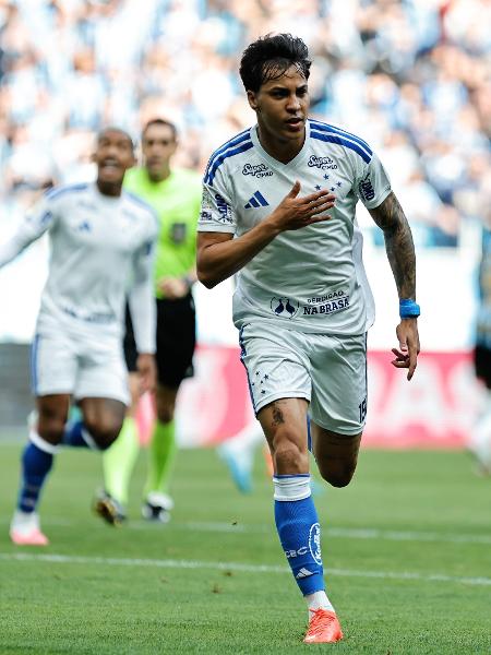 Kaio Jorge comemora gol do Cruzeiro contra o Grêmio pelo Brasileirão Kaio Jorge comemora gol do Cruzeiro contra o Grêmio pelo Brasileirão