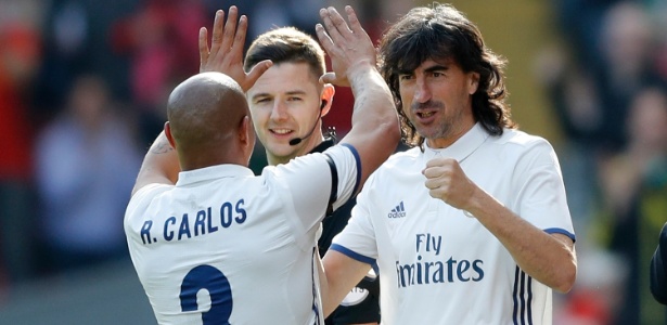 Roberto Carlos em jogo de lendas entre Liverpool e Real Madrid - Carl Recine/REUTERS - Carl Recine/REUTERS