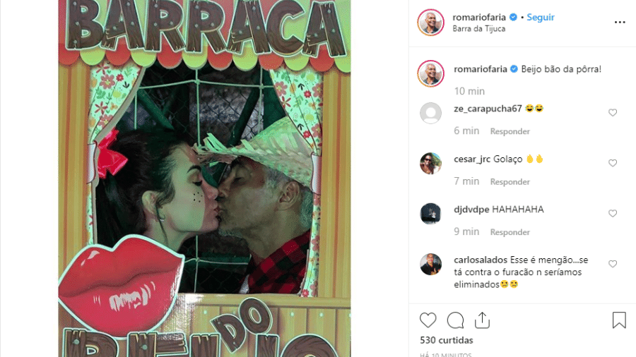 Romario posta foto beijando sua nova namorada - Reprodução/Instagram
