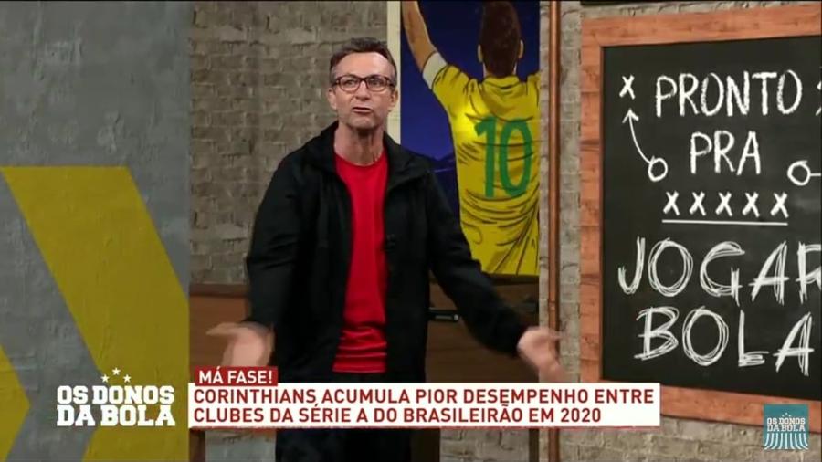 Neto se irrita com elenco do alvinegro paulista e critica o time durante o programa - Reprodução/TV Bandeirantes