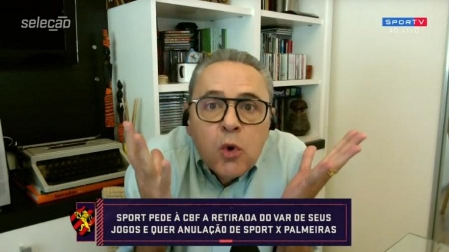 Luís Roberto reclama de demora do VAR em vitória do Palmeiras sobre o Sport - Reprodução/SporTV