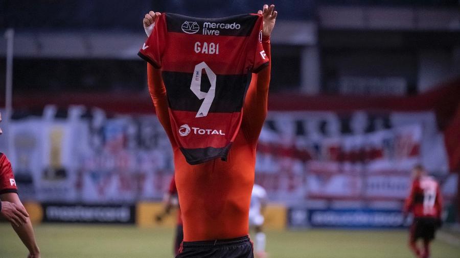 Atacante do Flamengo, Gabigol comemora gol sobre a LDU, pela Libertadores - Alexandre Vidal / Flamengo