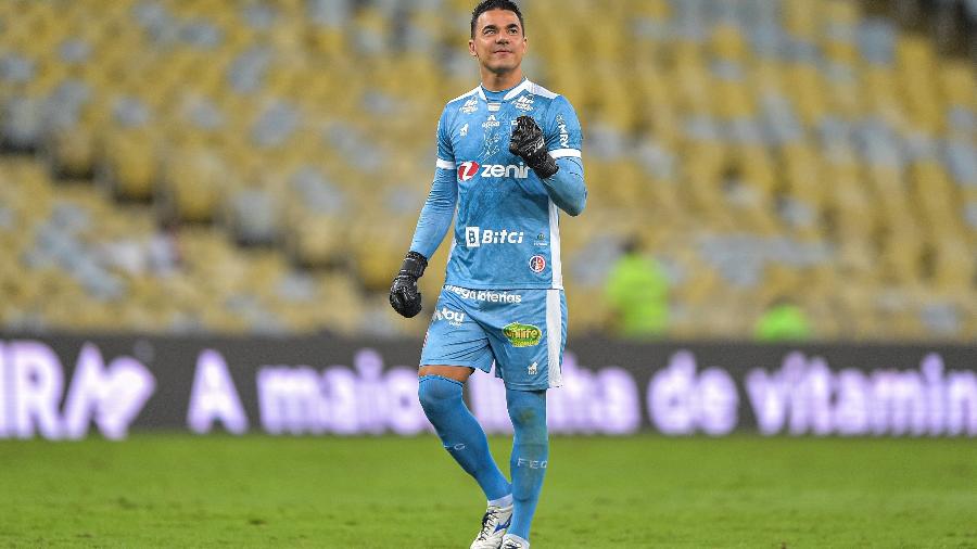 Felipe Alves, goleiro do Fortaleza, durante partida contra o Fluminense pelo Campeonato Brasileiro A 2021 - Thiago Ribeiro/AGIF