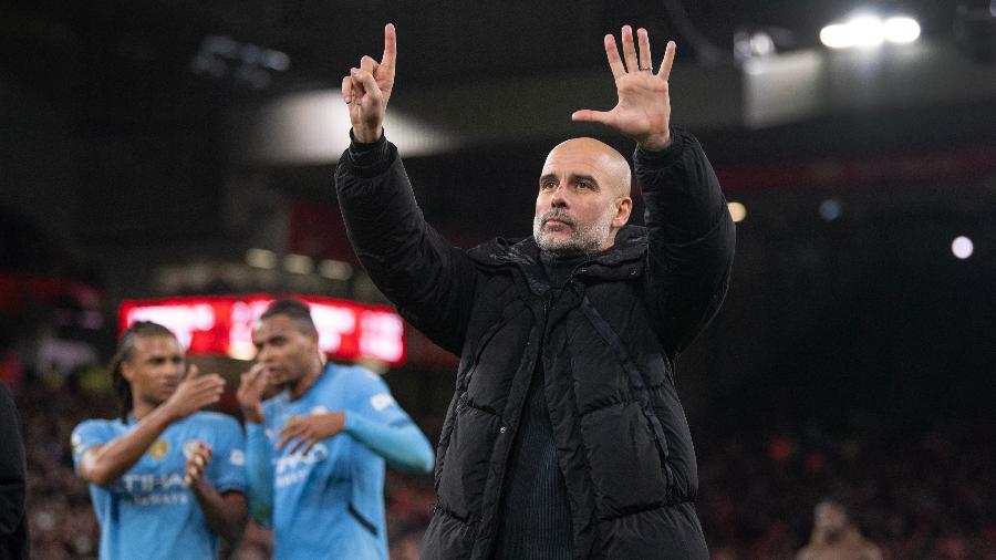 Pep Guardiola devolve provocação da torcida do Liverpool mostrando o número de títulos do Inglês com o Manchester City