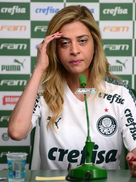 Leila Pereira em entrevista coletiva no Palmeiras - Bruno Ulivieri/Ofotográfico/Folhapress